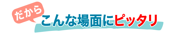 「だからこんな場面にピッタリ」のキャッチコピー