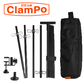 ClamPoのロゴと折り畳んだポスタースタンド の商品画像